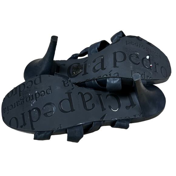 Pedro Garcia NWOB Nadida Slide Sandals Dark Gray Leather Size 39.5 Strappy - Picture 9 of 9